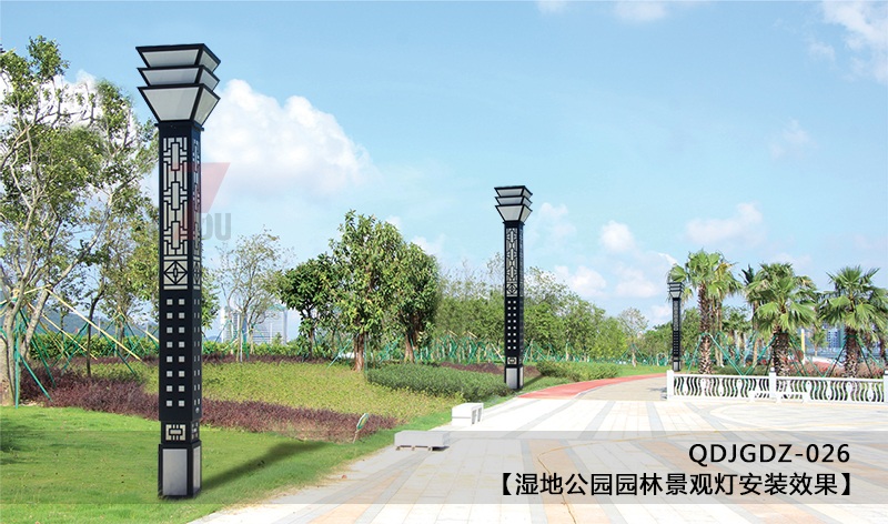 (QDJGDZ-026)公園廣場中式文化方形哔咔漫画IOS入口柱安裝實景效果